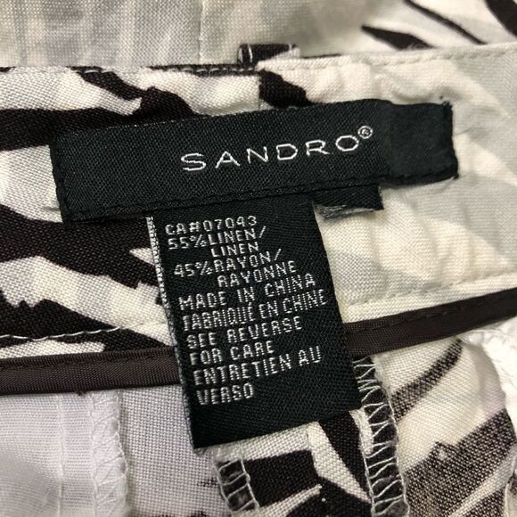 𝅺sandro Linen Blend Palm Leaf Shorts - Picture 3 of 5